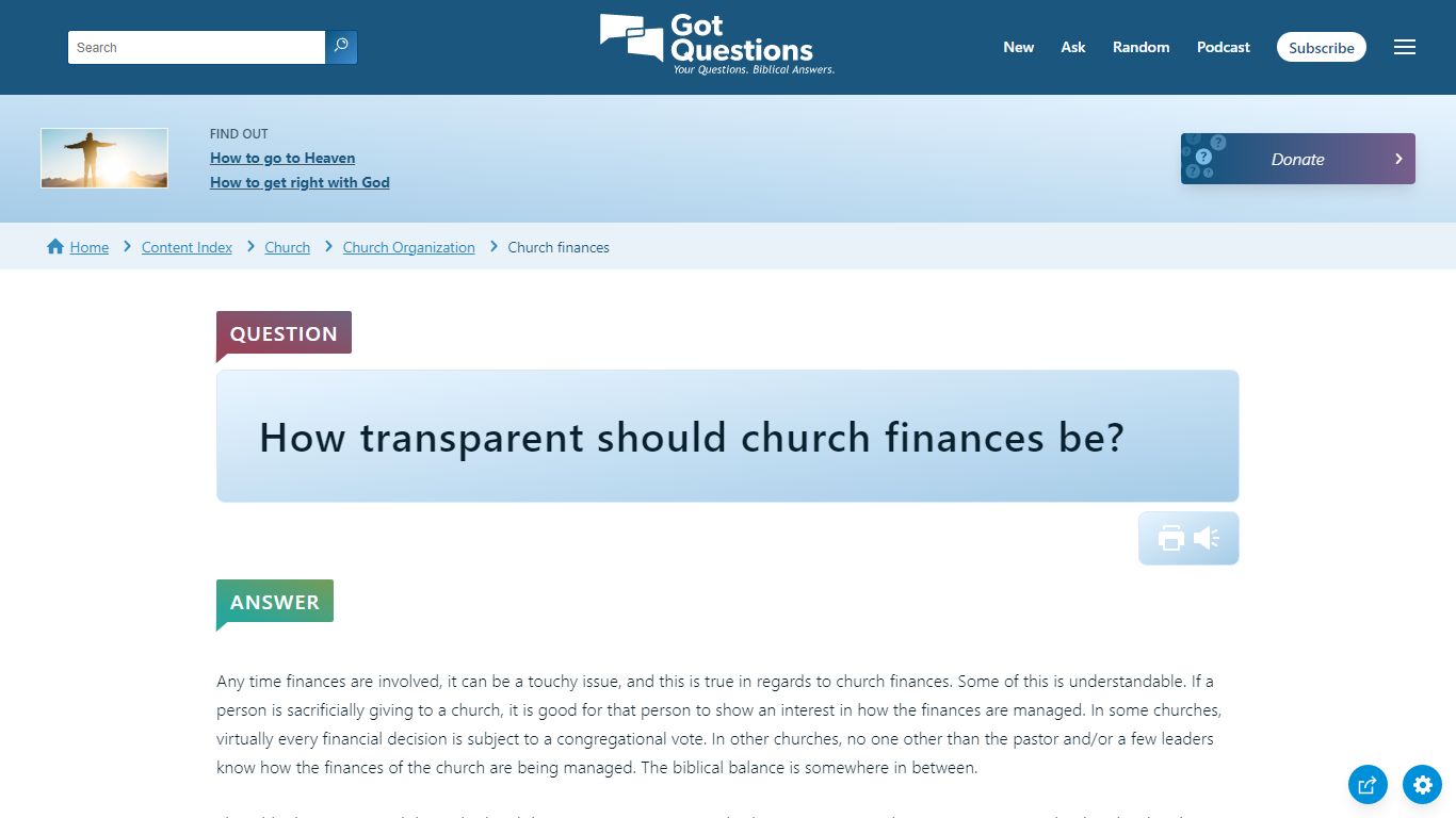 How transparent should church finances be? | GotQuestions.org